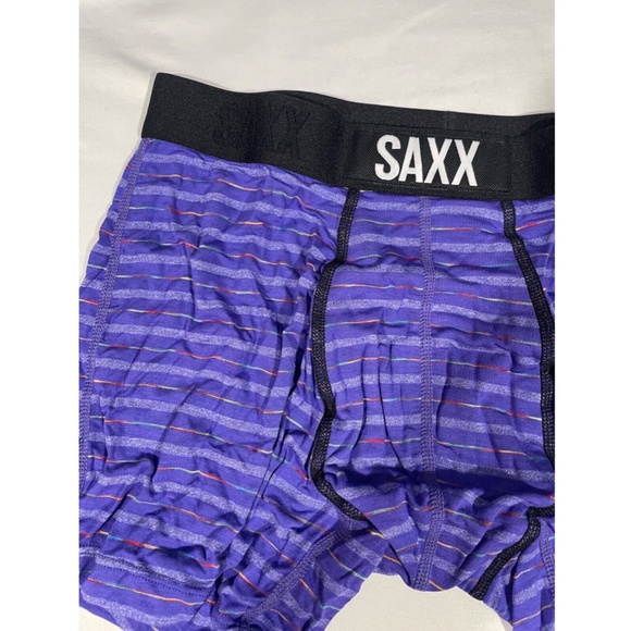 NIB SAXX [ Small ] Vibe Stretch Boxer Briefs in Purple Gradient Stripe‎ - Picture 8 of 14